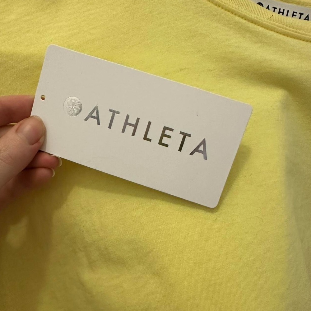 Athleta True Cotton Crop Tee in Citron (DISCONTINUED COLOR), size S - Picture 5 of 5